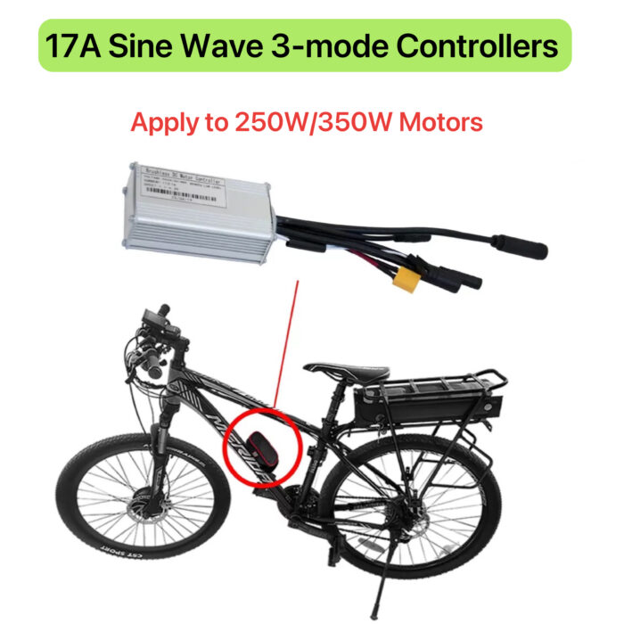 E-Bike Conversion Waterproof Controller 17A  24V/36V/48V, Sine Wave Controller - Image 5