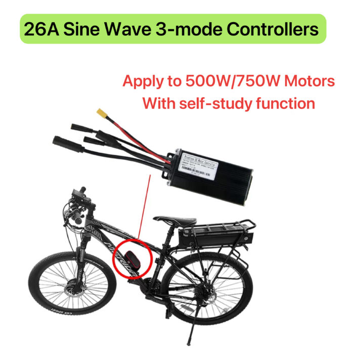 E-Bike Conversion Waterproof Controller 26A  24V/36V/48V, Sine Wave Controller - Image 6