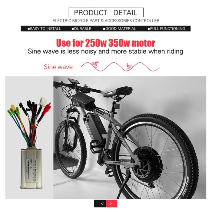 E-bike Controller for Motor 250W/350W, 24V36V48V-17A, Sine Wave Three-Mode Controller - Image 6