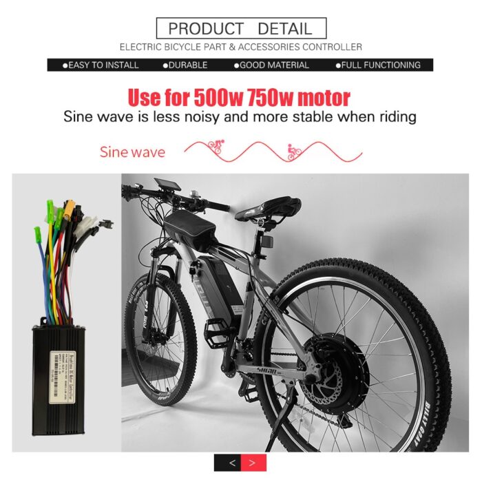 E-bike Controller for Motor 500W/750W, 24V36V48V-26A, Sine Wave Three-Mode Controller - Image 6