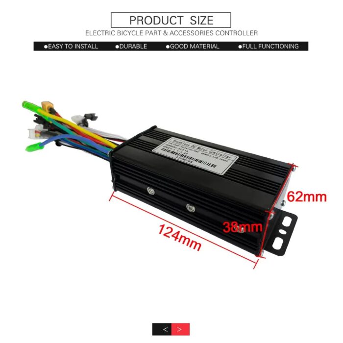 E-bike Controller for Motor 500W/750W, 24V36V48V-26A, Sine Wave Three-Mode Controller - Image 3
