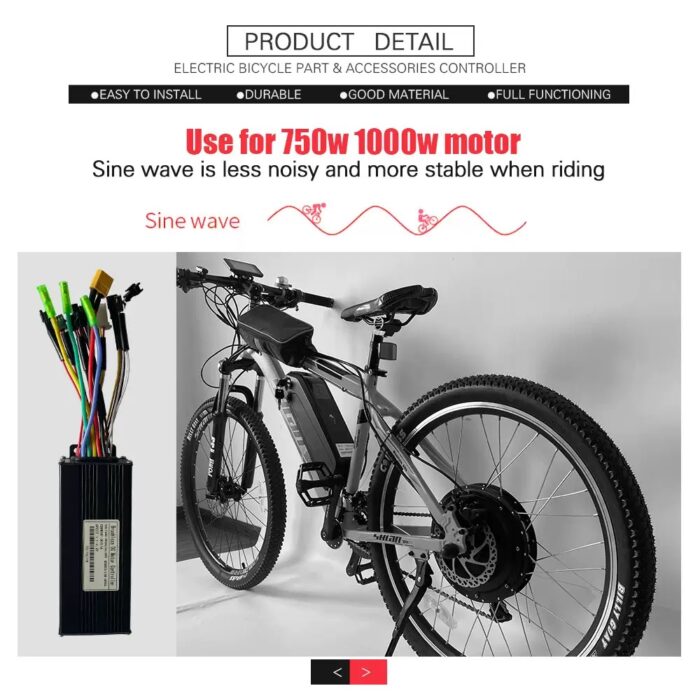 E-bike Controller for Motor 750W/1000W, 24V36V48V-30A, Sine Wave Three-Mode Controller - Image 5
