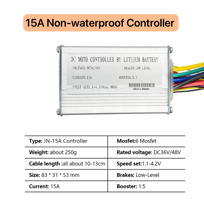 E-bike Conversion Controller Non-waterproof 36V/48V  15A - Image 2