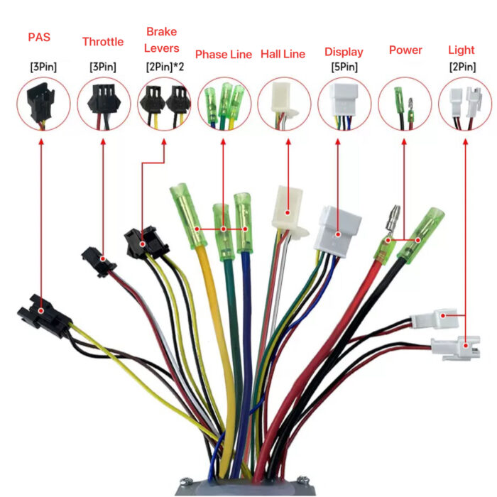 E-bike Conversion Controller Non-waterproof 36V/48V  15A - Image 3