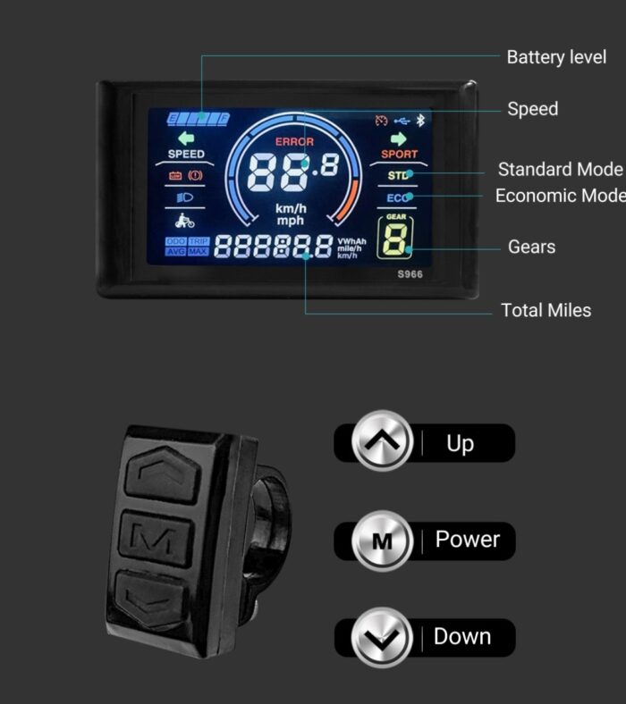 E-bike SW900 Color LCD Display(SW966) WP plug - Image 2