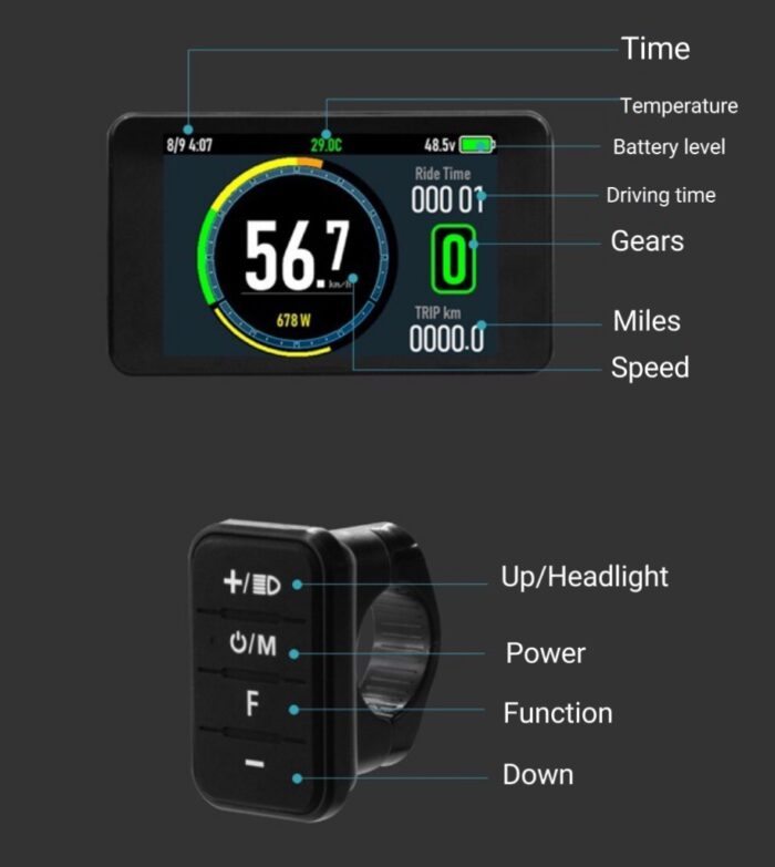 E-bike T8 Color LCD Display WP plug - Image 2